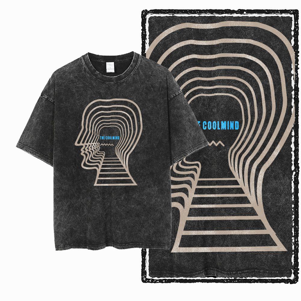 G Acid Washed Black Cotton Unisexs Streetwear COOLMIND Graphic Tshirt Big Size Cool Oneck Unisexs Tee Tshirt
