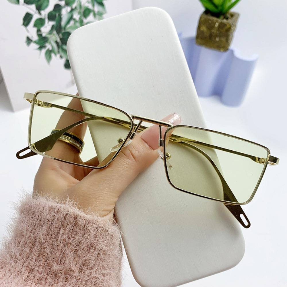 Retro Narrow Rectangular Sunglasses Fashion Korean Small Frame Sun Glasses UV Protection Unisex Eyewear for Women & Men