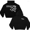 Mens Hooded Sweatshirt Star Print Loose Fit Casual Streetwear Youth