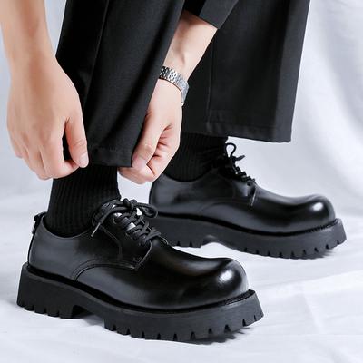 Leisure Business Thick Soled Men's Lace Up Leather Shoes Sneakers Man Minimalism Casual for Men Party Walking Shoes
