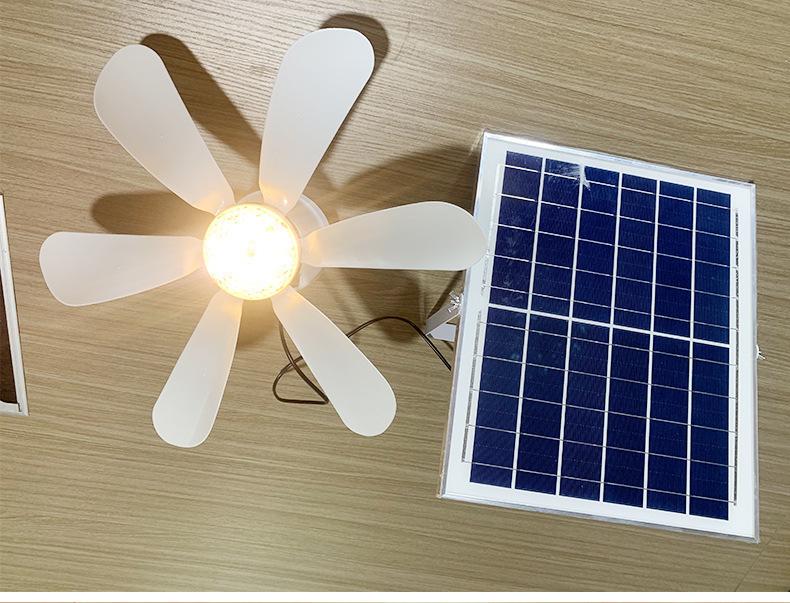 Faltbarer Solar-Deckenventilator mit Licht für Outdoor-Camping, Wohnheime, Bauernhöfe - Große Windkraftflügel