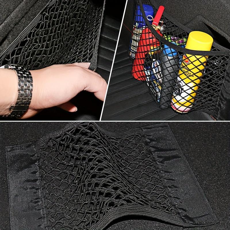 Car Trunk Storage Bag SUV Rear Seat Backrest Multi-functional Storage Net Bag Car Interior Supplies Fire Extinguisher Fixing Net