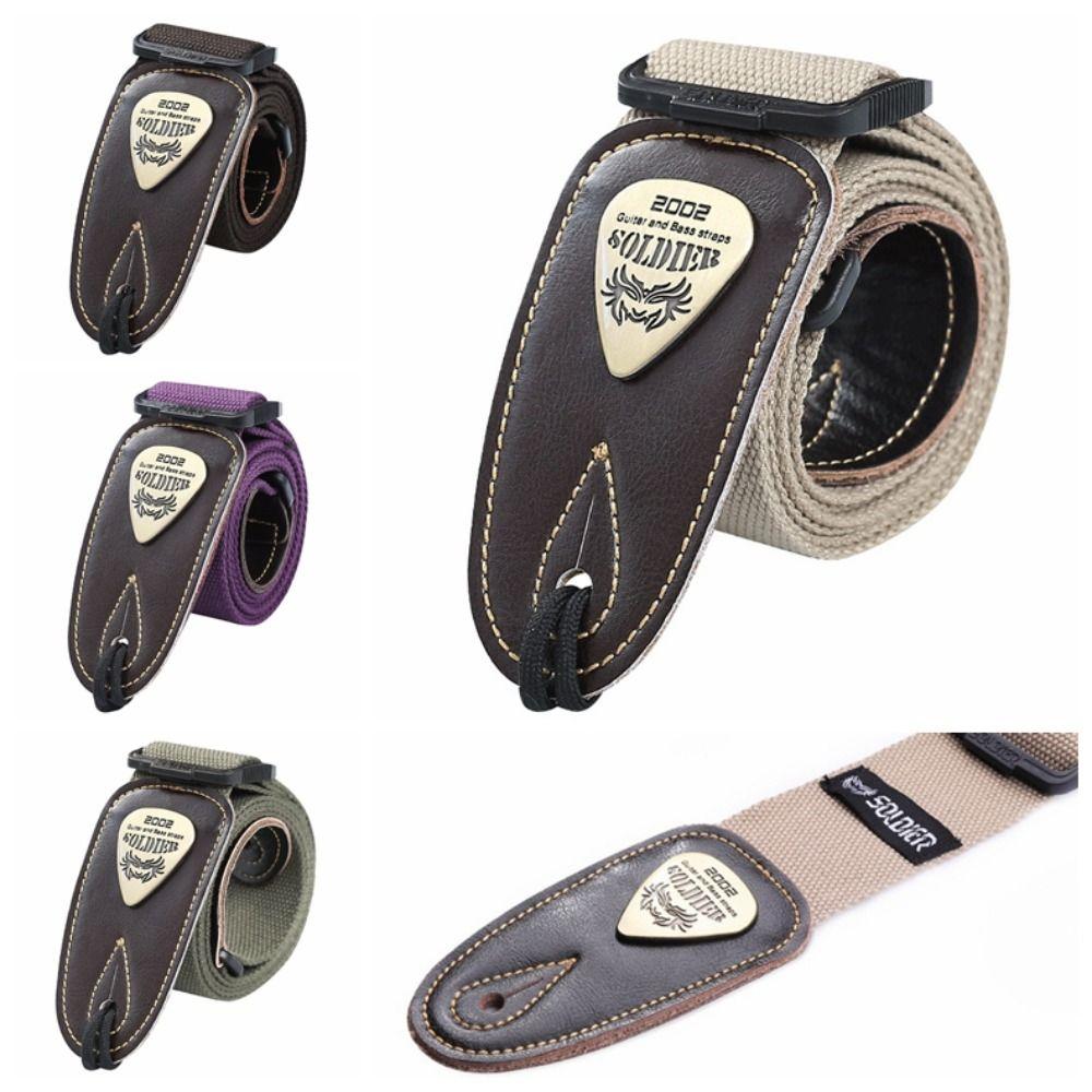 Adjustable Acoustic Guitar Belt Leather Ends Electric Bass Belt Durable Guitar Strap  Instrument