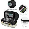Pencil Case Secure Zipper Roomy Interior Durable 300D Polyester with Main Compartment Mesh Pocket and Pen Slots for Classroom Use