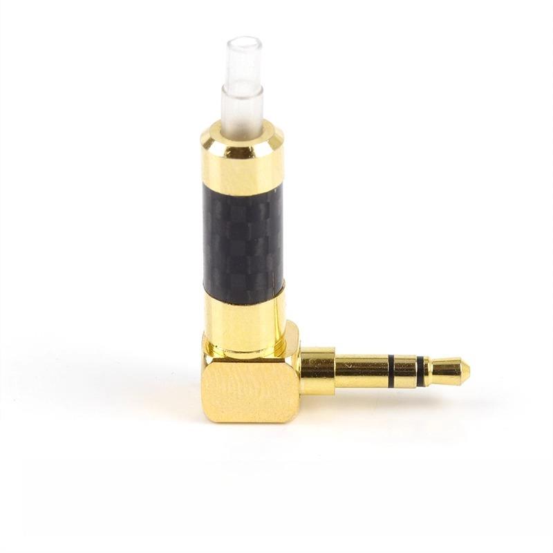 3.5mm headphone soldered head 3 section phone headphone DIY accessories dual channel headphone plug gold plated audio plug