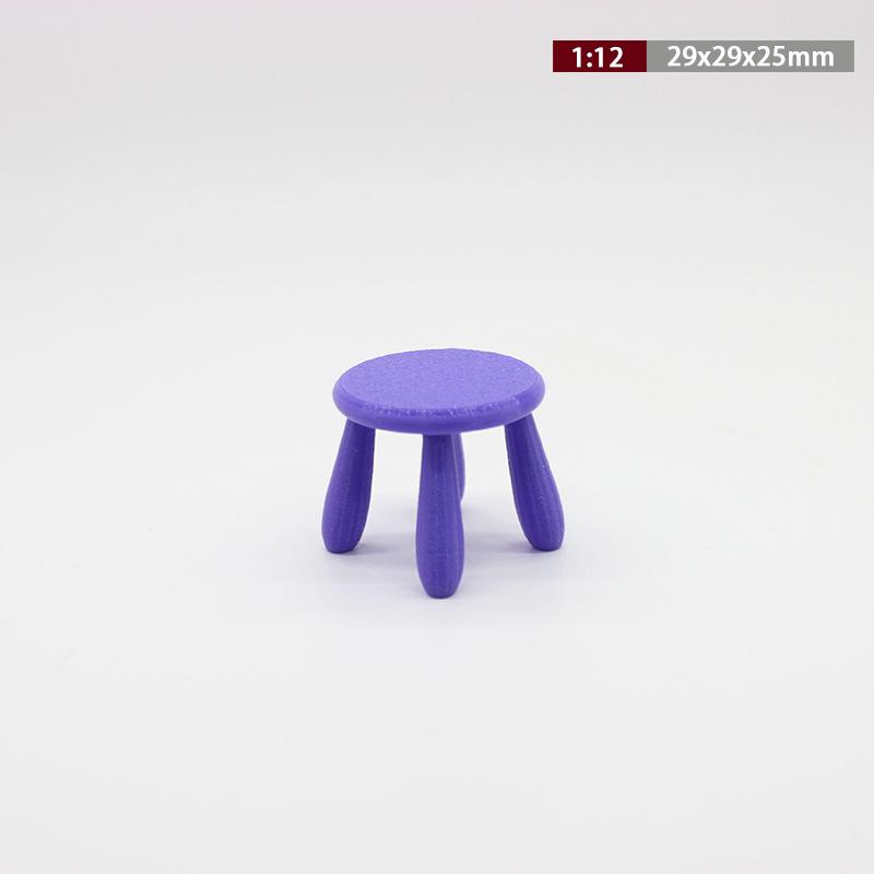 1Pc Mini Chair Toy 1:12 Scale Dollhouse Stool Gift Doll Accessories Plastic Miniature Furniture Photo Props Scene Model