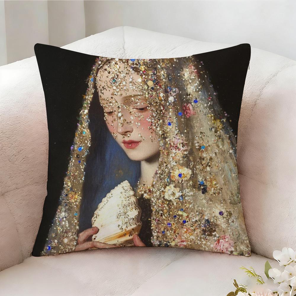 P-Pearl Girl Anime Pillow Case Pillowcase, Double-Sided Printed, Sofa Cushion, Bedroom Headboard Pillow