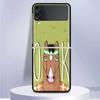 Cartoon B-BoJack Horsemans For Samsung Galaxy Z Flip 5 4 3 5G Phone Case Black Hard Cover ZFlip 5 4 3 Luxury Shockproof Bumper C