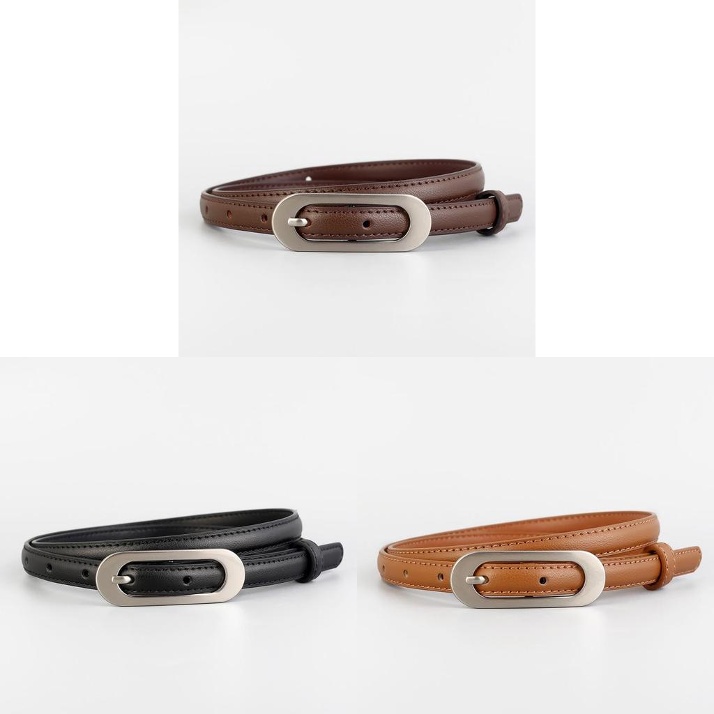 Elegant Genuine Leather Belt With Alloy Pin Buckle And Versatile Style For Work And Casuals