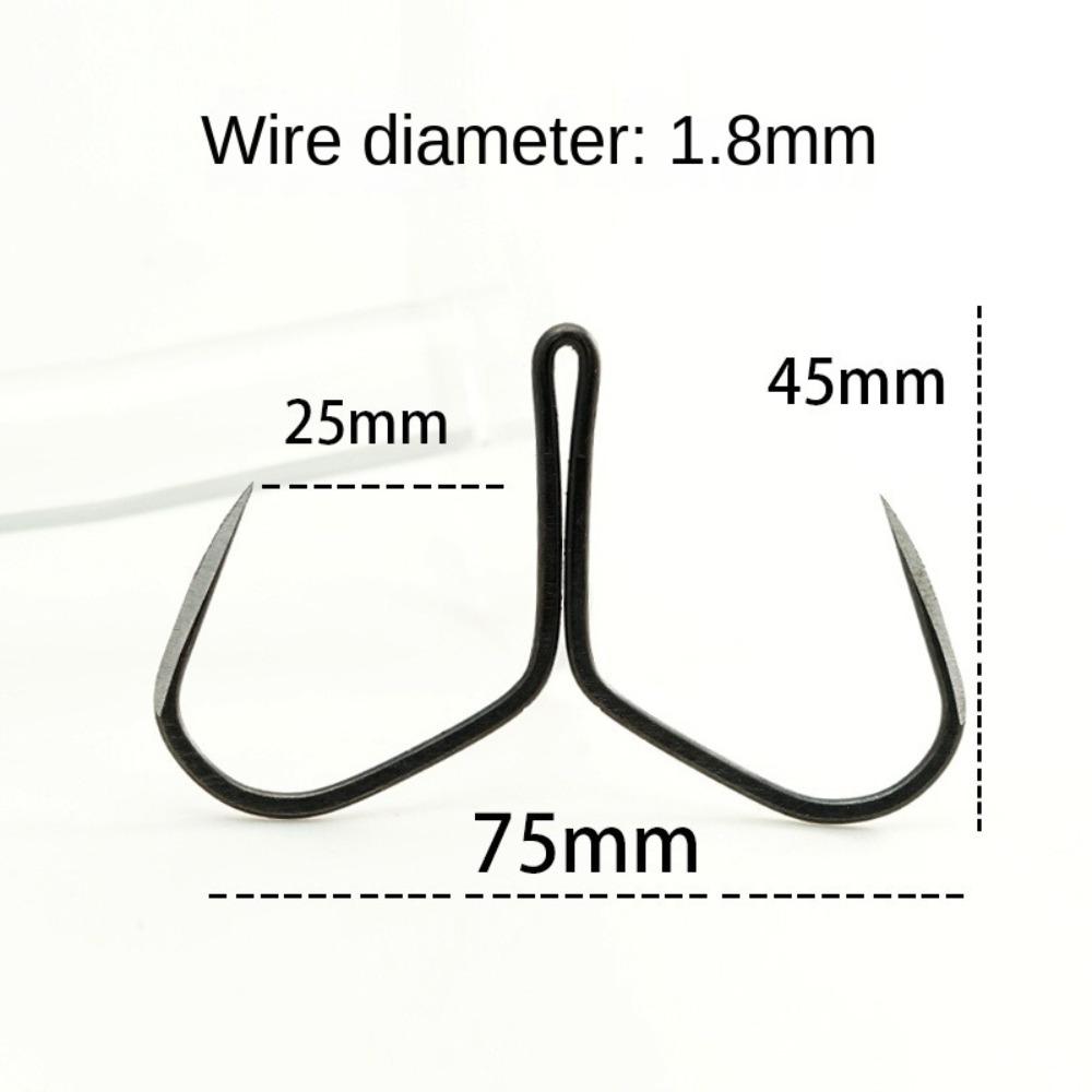 10pcs High Carbon Steel Butterfly Hook Duple Hooks Strong Anchor Hook  Tackle Accessorie