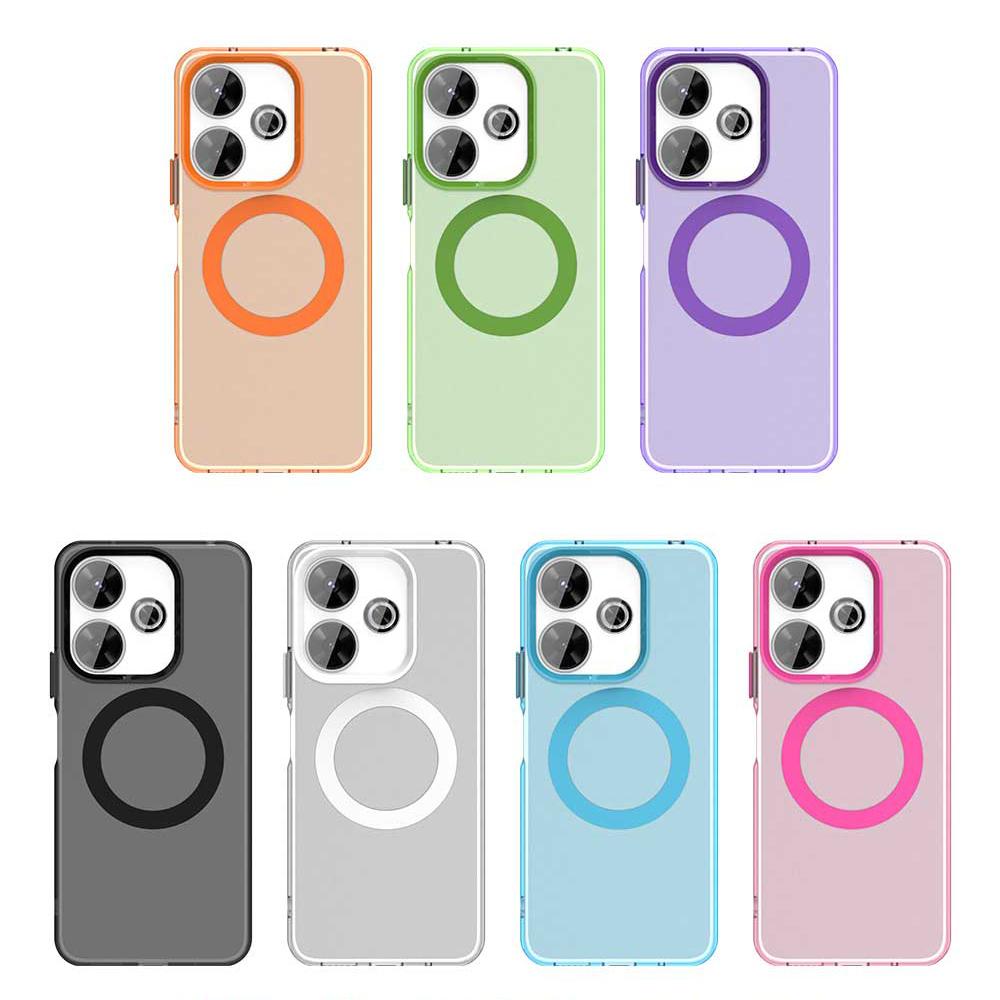 Magsafe Matte Phone Case For Xiaomi Redmi 13 5G 13 4G Note 13R Protective Case Magnetic Wireless Charging Shockproof Back Cover