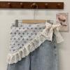 Korean Spring Lace Layered Triangle Midi Scarf-Skirt