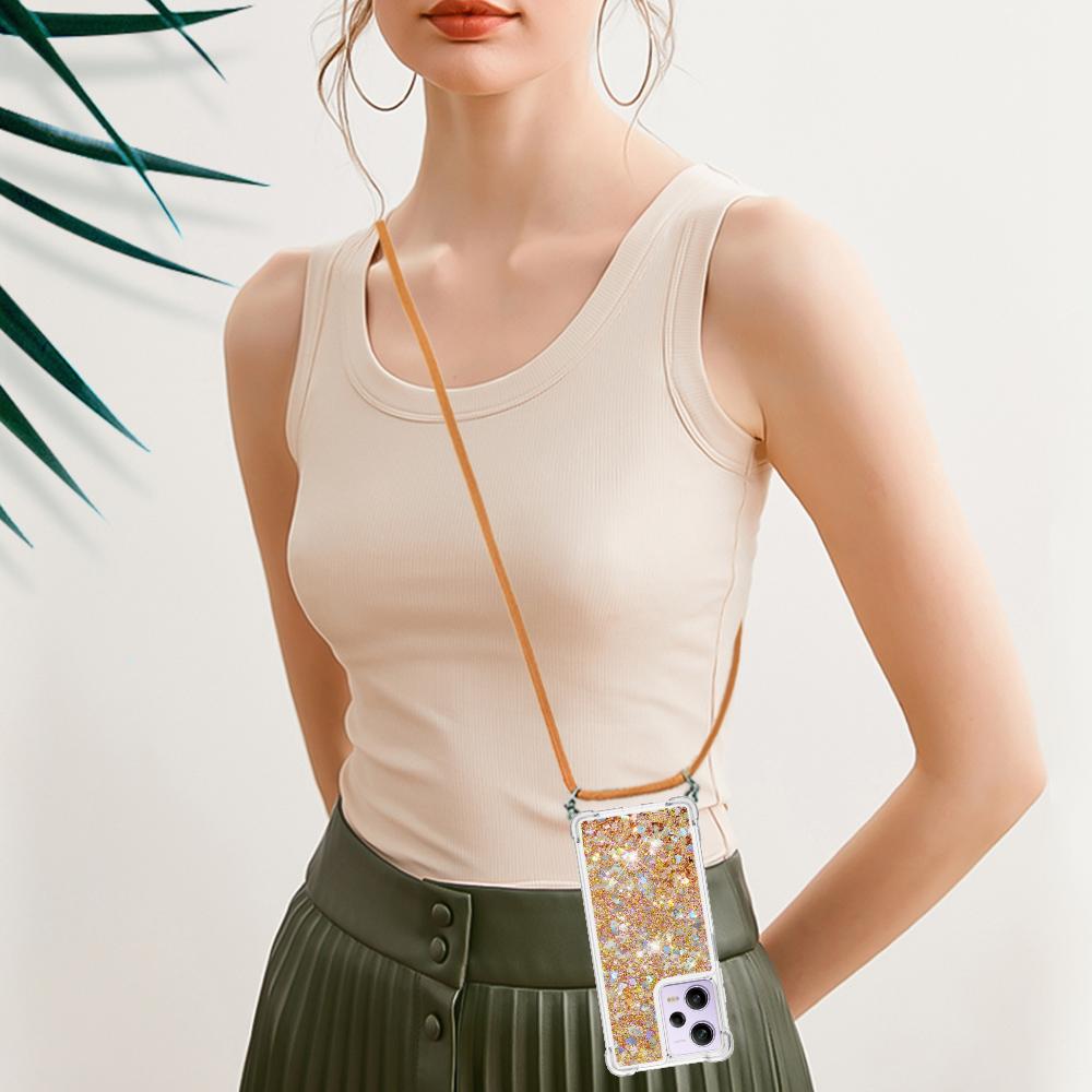 For Xiaomi Redmi Note 12 Pro 5G/Note 12 Pro Speed 5G/Poco X5 Pro 5G TPU Case Quicksand Design Phone Cover with Lanyard