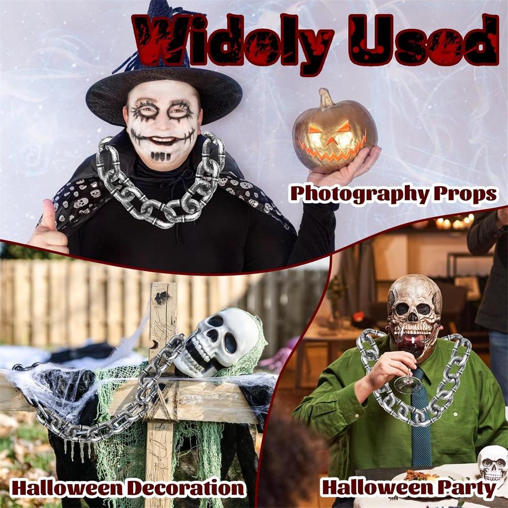 Halloween Props Fake Chain Plastic Barrier Chain Costume Prop Chains Prison Pirates Cosplay Accessory