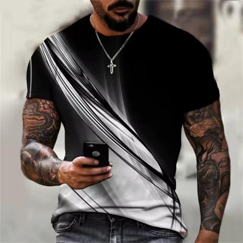 

Мужские 3D-рисунки, мужские топы с короткими рукавами, летняя уличная мода, футболки для мужчин, повседневные футболки, свободная одежда S