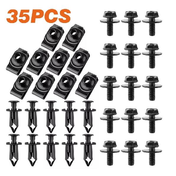 Cache-Moteur Garde-Boue Inférieur Boulons de Carrosserie Clips Écrou en U M6 Pour Toyota