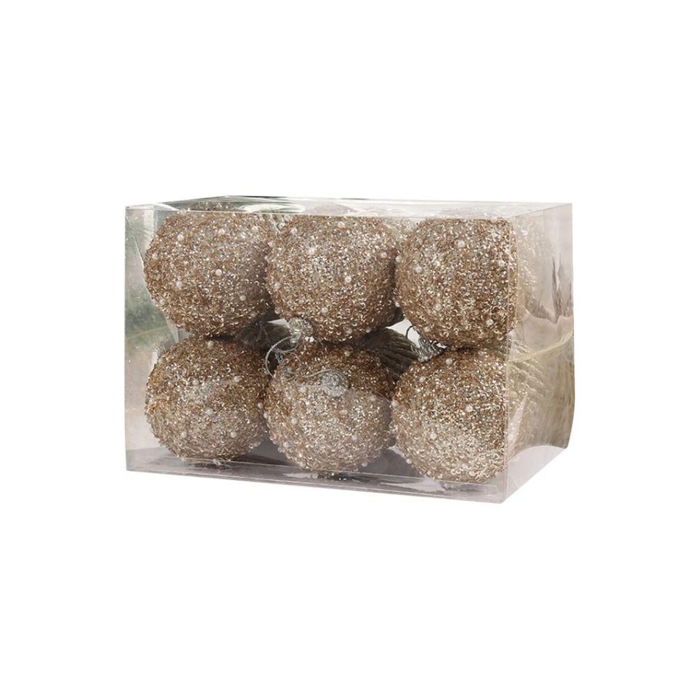 6Pcs 8cm Christmas Ball Ornaments Colorful Christmas Tree Pendants Wedding