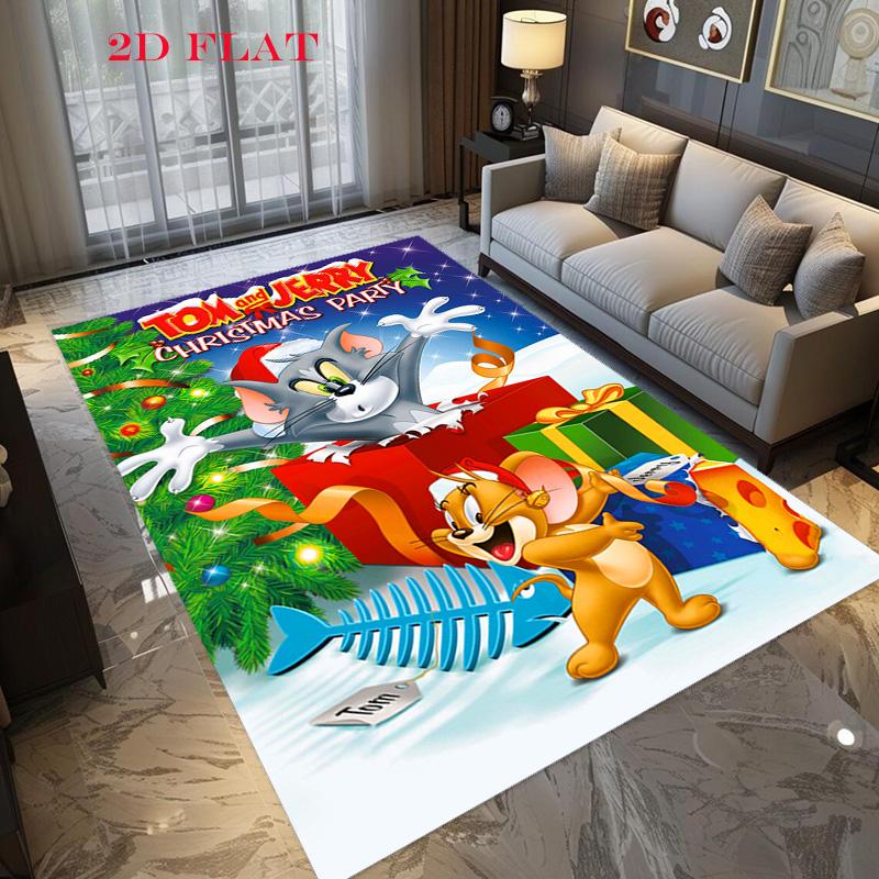 Tom Jerry Christmas Party Carpet Home Decor Floor Mats Fashion Art Room