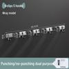 Stainless Steel Punch-Free Mop Holder with Black & Green Clips for Bathroom or Balcony Storage
