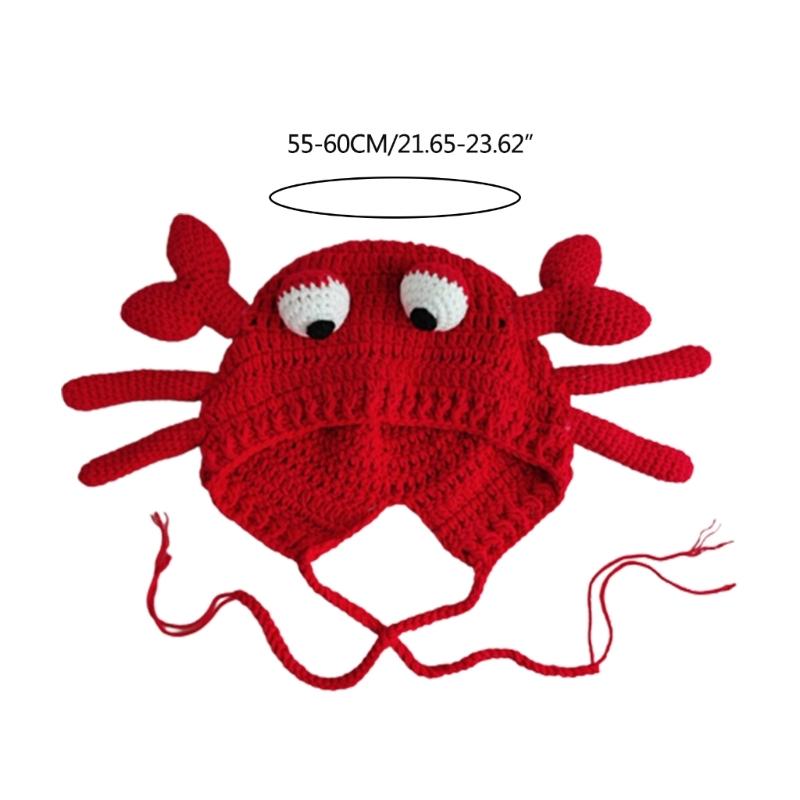 Knitted Hat Crab Claw for Girls Y2K-GIRL Hat Crocheted Claw Slouchy Designs