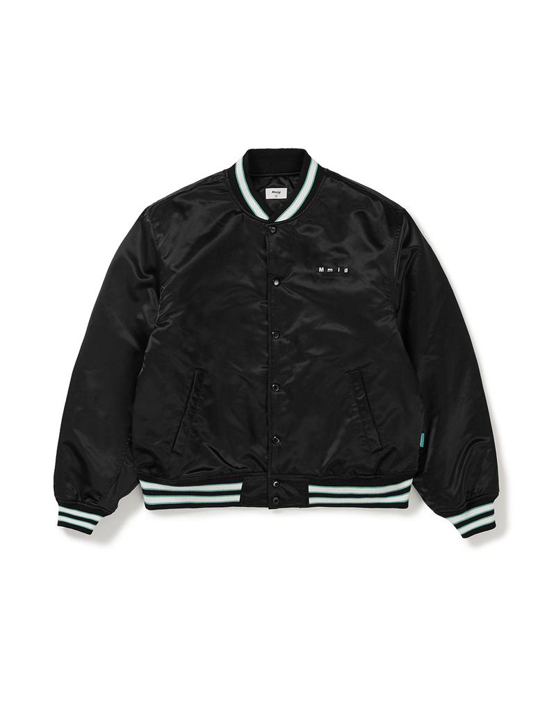 Mmlg [Mmlg] Cpc Satin Varsity Jacket (Black)