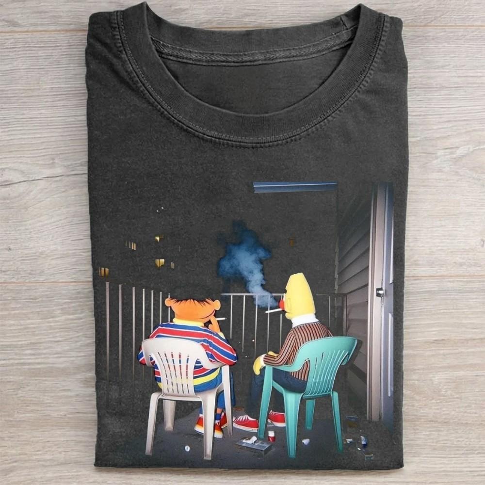 Retro cartoon duo graphic vintage tshirt, Vintage funny tshirt Unisex T-Shirt L