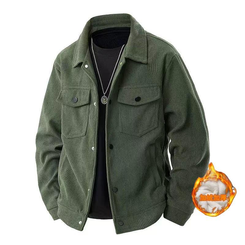 Japanese Retro Lapel Workwear Jacket - Men's Casual Loose Trendy Top for Spring and Autumn