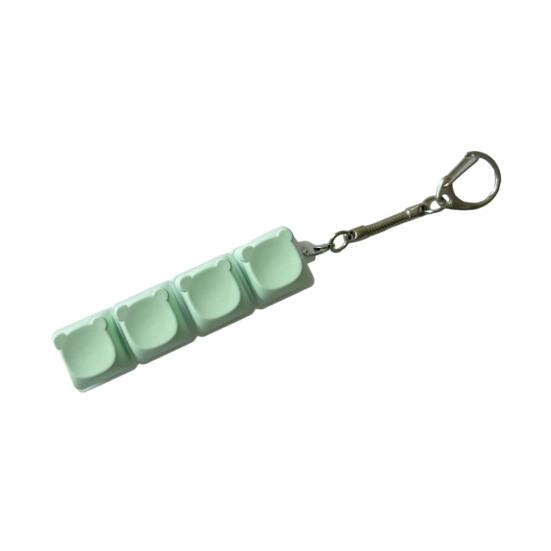 4-Keys Bear Fidget Keyboard Anxiety Relief Finger Clicker Keychain Office School Travel Decompression Button Sensory Toy Hanging Decor
