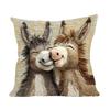 Cartoon Donkey Pillow Cover Zippered Cute Animal Pillowcase Decorative Throw Pillow Cover for Car Sofa Couch Bedroom