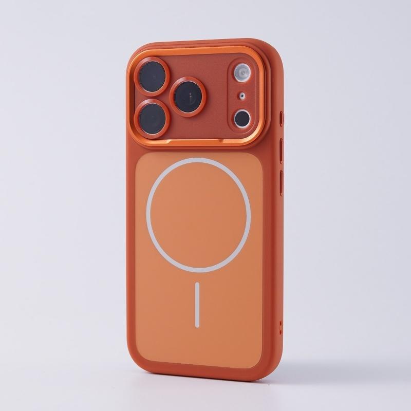 Matte Solid Color PC+Silicone Magnetic for Original Magsafe Case For iPhone 17Pro 16Pro 17Pro Max Touch Camera Button Back Cover