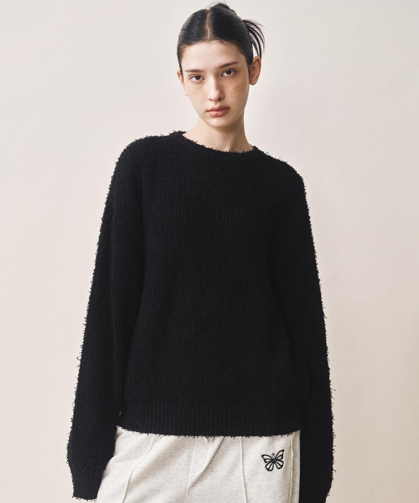 Nigaennikol Soft Boucle Ls Sweater_Black