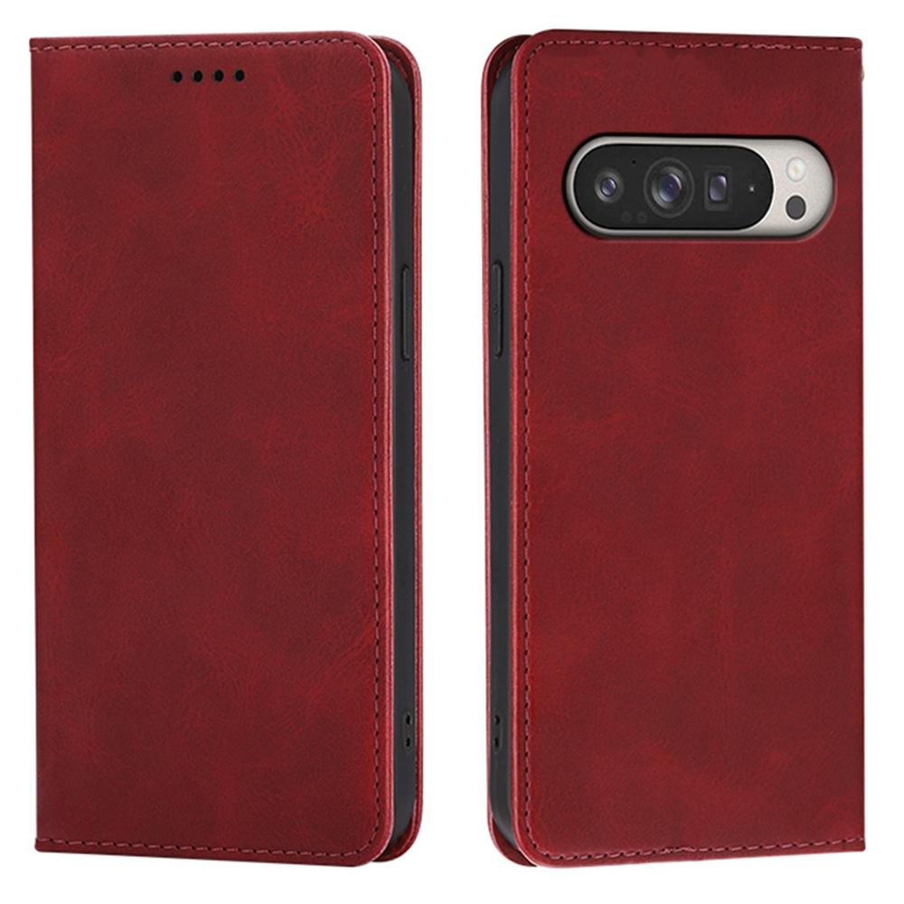 For Google Pixel 9 Pro XL Case Wallet Calf Texture Leather Phone Cover with Hidden Magnetic Closure