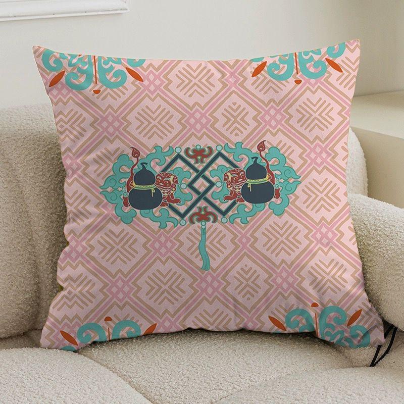 Double-sided bohemian print ethnic pillow cover sofa living room cushion cover geometric pillow square pillowcase