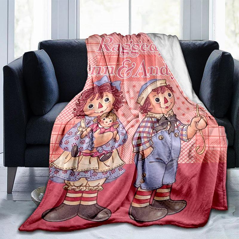 Couverture Aventure Raggedy Ann Et Andy Convient pour Canapés, Lits, Bureaux et Camping - Cadeau Parfait pour Halloween Noël