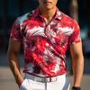 Nuova Popolare Maglietta Polo da Uomo Moda Asciugatura Rapida Palma di Cocco 3D da Uomo Comoda Traspirante Abbigliamento da Golf Maglietta Polo Stampata da Uomo
