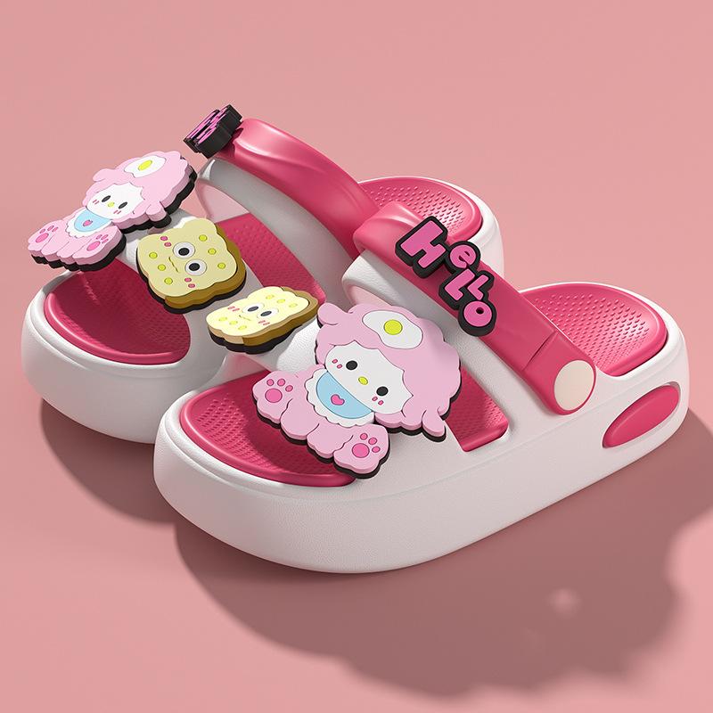 

Girls slippers for children, summer indoor non-slip bath sandals for toddlers and kids, cute princess style 18-19
