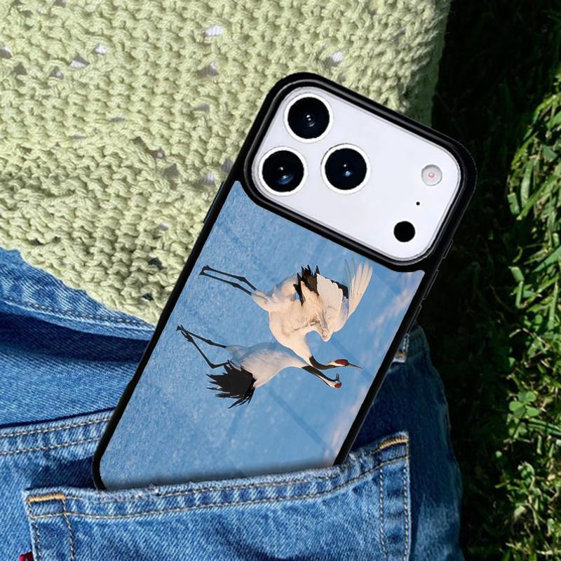 Red-crowned Crane Bird Phone Case For iPhone 17 AIR 16 Pro Max 15 14 Pro 11 12 13 Shockproof Silicone Cover