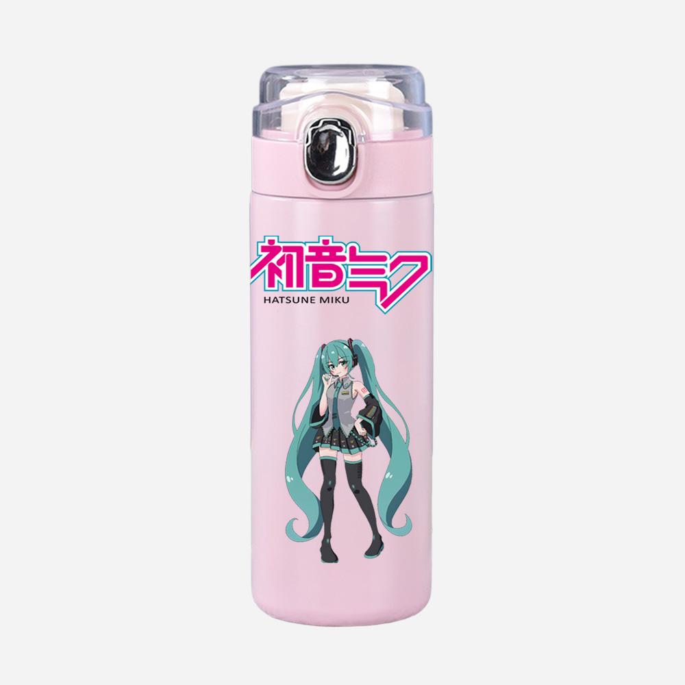 Tazza Termica Stampata Anime Hatsune Miku Portatile Acciaio Inossidabile 400ml Borraccia Anti-perdita Tazza da Campeggio Regalo