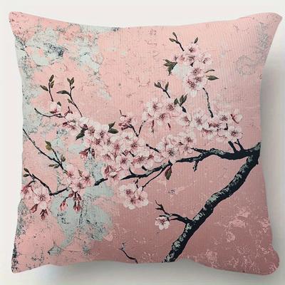 Cherry Blossom DoubleSided Decorative Throw Pillow Case Soft Cushion Cover for Sofa Living Room Bedroom Office Home Decor