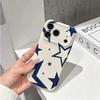 Abstract Navy Oversized Star Modern Geometric Art Protective Shockproof Film Aesthetic Bumper Phone Case Cover For iPhone 14 15 16 Pro Max Plus