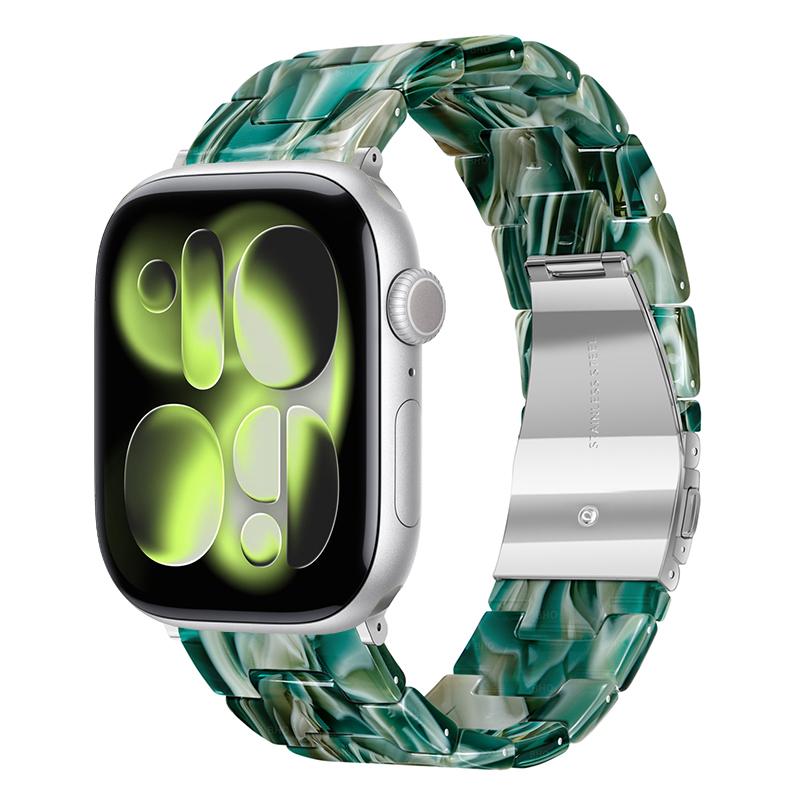 Luxusní pryskyřičný řemínek pro Apple Watch Ultra 3 2 49mm 11 10 42mm 46mm Článkový náramek Iwatch Series 9 7 8 6 5 SE3 45mm 41mm 40mm 44mm