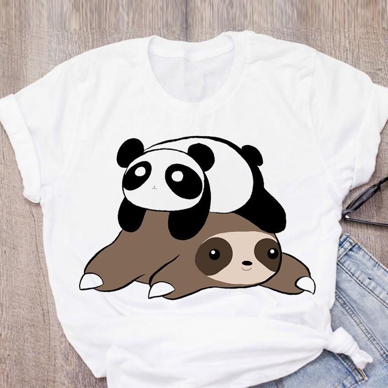 Cat Coffee Paw Strawberry Women's T-Shirts Cute Cartoon Top Female T Shirt Summer Funny Clothes O-Neck Ladies Tee Tops Shirts