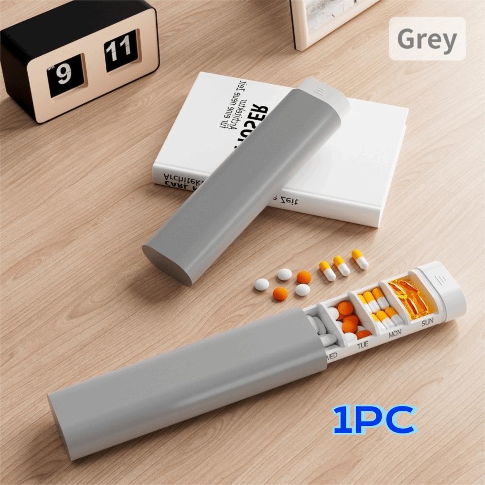 

Портативный органайзер для таблеток на 7 дней, мини-дозатор лекарств, премиальная еженедельная таблетница, для путешествий серый