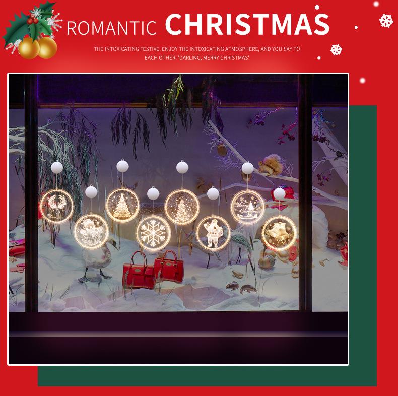 Battery-Operated LED Christmas Luminous Letter String Lights with Suction Cups