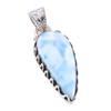 Pendentif Pierre Précieuse Larimar Naturel Argent Sterling Massif 925 1.50'' k1P69