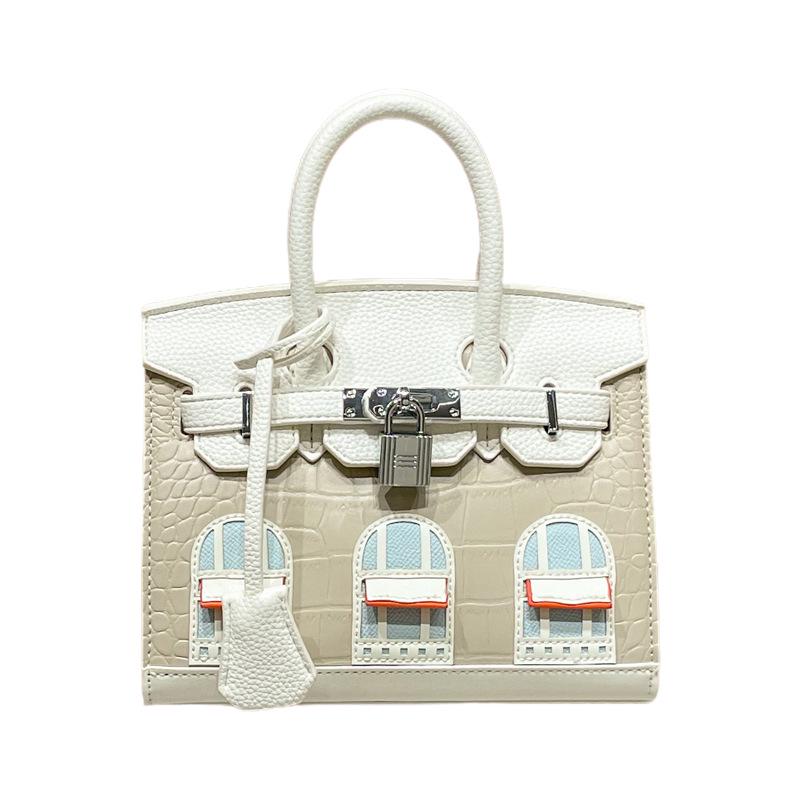 Platinum Women's Crocodile Pattern Color Block Handbag - European & American Fashion