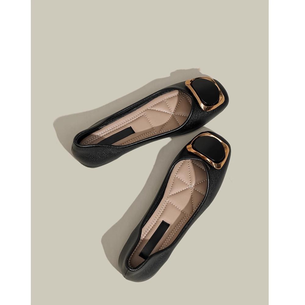 Doudou Shoes 2025 New Female Soft-soled Comfortable Lazy Shallow Mouth Flat-soled Single Shoes Retro Fairy Grandma Spring and Autumn