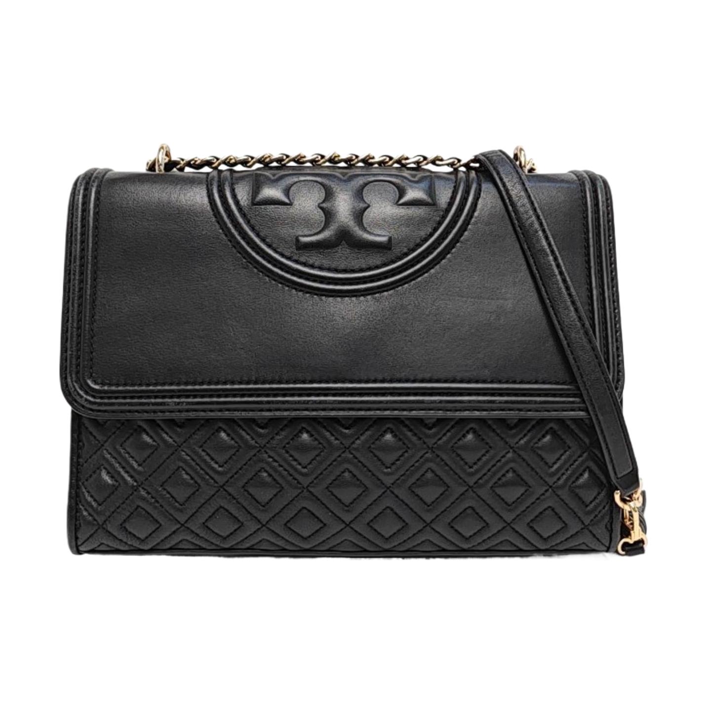 [Pre-Owned] Fleming Black Lambskin Embossed Quilted Crossbody Bag - Very Good #M1G07Y ONE SIZE
