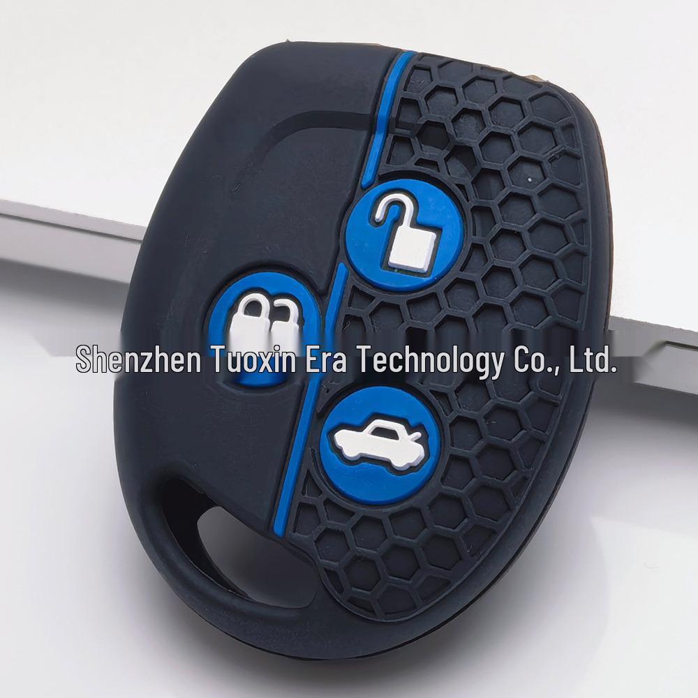 Ford Focus Fiesta Three-Button Silicone Key Cover: Anti-slip, Anti-scratch Remote Control Protector.