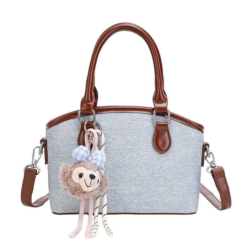 

Women s High-End Korean Style Denim Crossbody Bucket Bag with Niche Design Without Charm